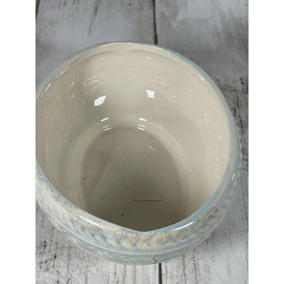 Vintage Love Birds Ceramic trinket dish with lid Handmade Blue - Picture 3 of 7